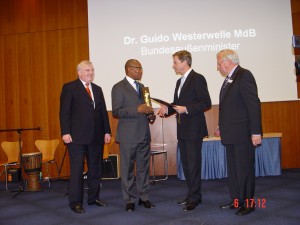 Dr Chambas receives prize from FM Westerwelle
