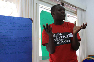 Collins Odhiambo from Kenya was among the activists on the Trans-African Caravan of Hope/Photo: Charles Akena/IRIN