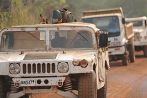 A UN armed convoy on the road between Faradje and Dungu in the north eastern Democratic Republic of Congo Guy Oliver IRIN