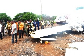 President Mills at scene of plane crash