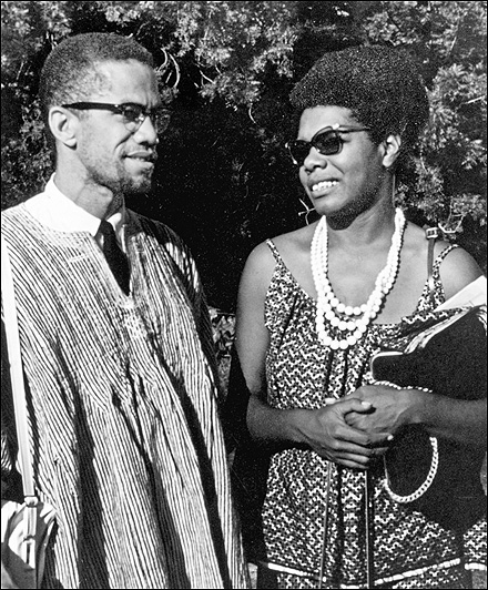 Dr Maya Angelou with Malcom X in Ghana, West Africa in 1964/Photo: Maya Angelou Foundation