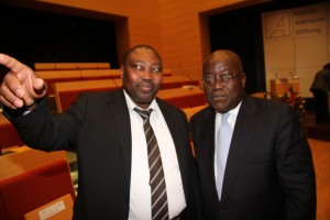 NPP's man in Berlin, Samuel Adjei (l) pictured here with Nana Akufo-Addo Points the way Forward/Photo: Musah