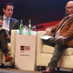 igo Tanzania General Manager, Diego Gutierrez (left), stresses a point during the Global System Mobile Association (GSMA) Mobile 360-Africa Conference held on 26th-28th July 2016 at the Julius Nyerere International Conference Centre, Dar es Salaam, Tanzania. Right is the moderator of the discussion, Bradley Shaw, Founder, Continuum Consulting 