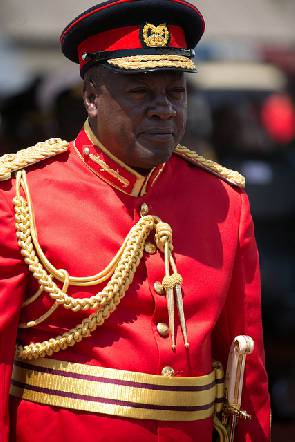 President John Dramani Mahama in military uniform