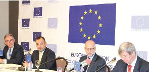 EU Mission addressing the press/Photo: Benedict Obuobi